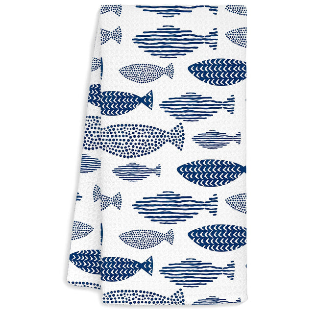 Jvpke Beach Fish Hand Dish Tea Towels for Kitchen Bathroom, Ocean Coastal Theme Kitchen Bathroom Decor 16×24 Inch, Beach Fish Gifts for Women