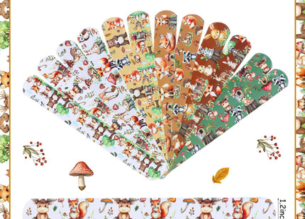 Serencatcher 48pcs Woodland Animals Slap Bracelets, Woodland Party Favors Include Bracelet Wristbands in 12 Styles for Forest Jungle Animal Birthday Party Decorations