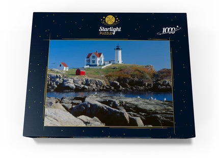 MyPuzzle Nubble Lighthouse At Cape Neddick, York Beach, Maine, USA - Premium 1000 Piece Jigsaw Puzzle for Adults