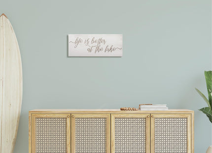Lake House Inspirational Phrase, 10 x 24 Inch Canvas Wall Art