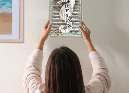 CoTa Global Aquarius Seahorse Relax Nautical Wooden Wall Accent Home Decor