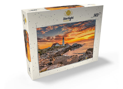 MyPuzzle Portland Lighthouse At Sunrise in New England Maine USA - Premium 500 Piece Jigsaw Puzzle for Adults
