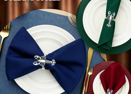 Davifina 6pcs Lobster Napkin Rings for Coastal Beach Party,Nautical Dinner