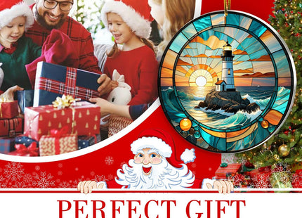 Lighthouse Christmas Ornaments - Coastal Lighthouse Gifts for Lovers - 2024 Keepsake Home Holiday Present Ideas