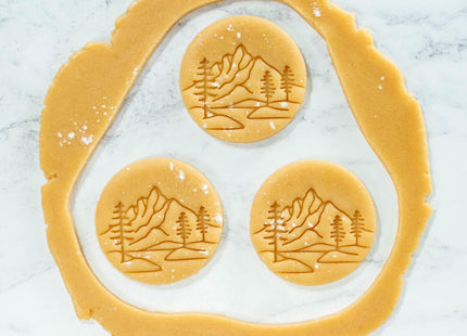 Mountain with Pine Tree Forest cookie cutter, 1 piece - Bakerlogy