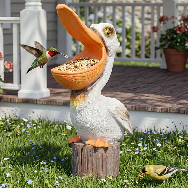 Euiroet 14" Toucan & Pelican Statues - Outdoor Large Bird Decor, Colorful Outdoor Bird Decor Sculpture - Bird Outdoor Animal Ornament, Tropical Tiki Bar Decor, Perfect for Garden, Patio, Yard