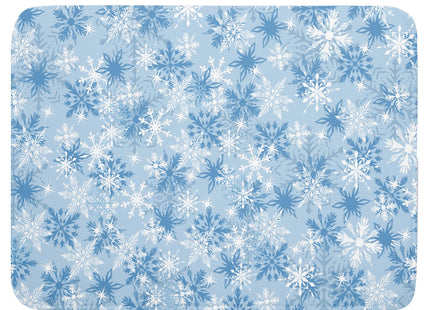 Winter Snowflake Dish Drying Mat for Kitchen Counter Blue White Christmas Snowflake Drying Mat 18x24 Inch Xmas Holiday Absorbent Dish Drainer Mat Christmas Kitchen Accessories
