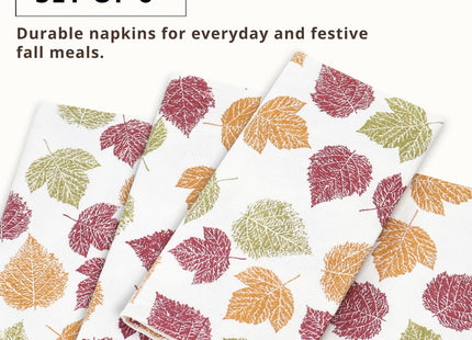 PurpleEssences Fall Cloth Dinner Napkins 18x18 in - Autumn Leaves