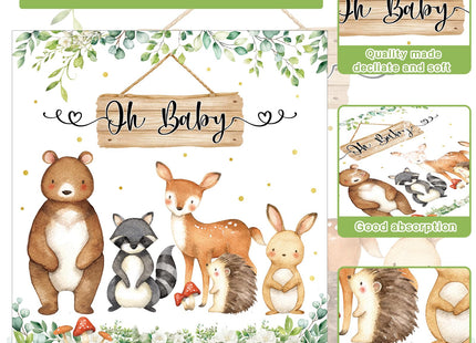 Woodland Baby Shower Decorations ,170pcs Woodland Baby Shower Sage Forest Animals baby Shower Woodland Themed Birthday Party Ideas Set for 25