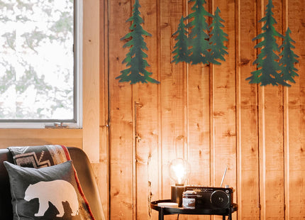 wotieuns Pine Tree Wall Decor Outdoor Metal Art Hanging Farmhouse Country Forest Cabin
