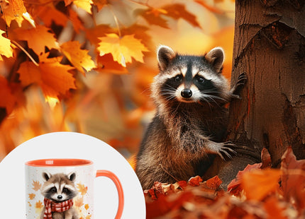 Hyturtle Fall Raccoon Mug, Autumn Birthday Gifts For Raccoon Lovers