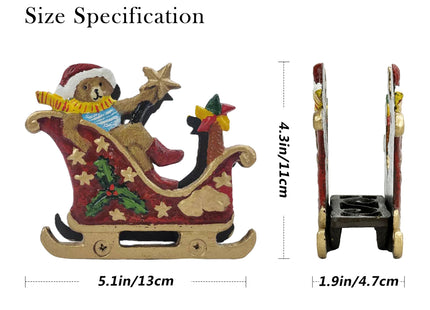 Linton Arts Cast Iron Napkin Holder for Table, Decorative Cocktail Napkin Holder with Bear Sleigh Design, Heavy Duty Napkin Dispenser for Paper Napkins, Kitchen Island Decor