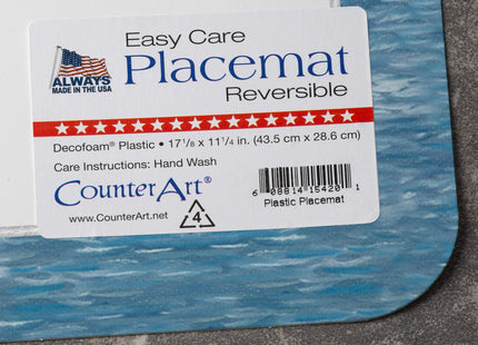 Counterart Lighthouse Mural Reversible Easy Care Plastic Placemat Set of 4 Made in The USA