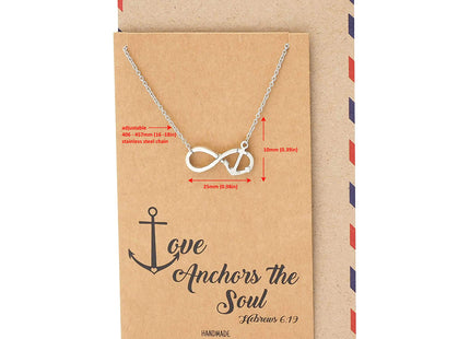 quan jewelry Infinity Anchor Necklace Sailor Pendant with Mini Anchor Charm