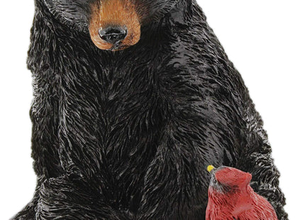The Bridge Collection Black Bear and Cardinal Friend Figurine