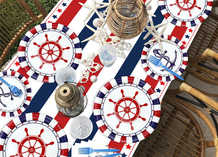 Nautical Party Decorations, Anckor Theme Birthday Supplies with Plates, Napkins, Nautical Tablecloth Forks for Kids Birthday Sailor Party Baby Shower (40)