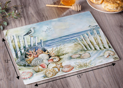 CounterArt Coastal Sanctuary 3mm Tempered Glass Cutting Board