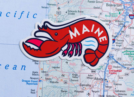 Vagabond Heart Maine Sticker - Weatherproof Vinyl Souvenir Lobster Decal