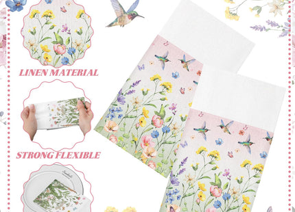 Potchen 100 Pcs Linen Feel Napkins Disposable, Hummingbird