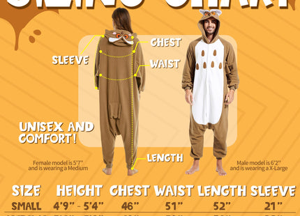CANASOUR Polar Fleece Owl Costume Christmas Adult Anime Unisex Animal Cosplay Onesie (X-Large, Owl Brown)