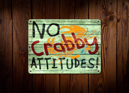 KENSILO TIN Sign No Crab Attitude Funny Cafe Bar Seafood Beach House Crab Kitchen Home Restaurant Wall Decor 12 x 16 inches