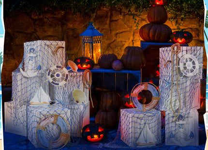 JellyArch 18 Pcs Nautical Party Decor Treasure Chest set, Blue, Nautical