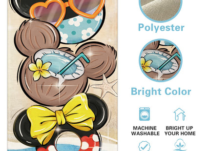 YMCAFZ Summer Beach Dining Table Runner, Coastal Sea Swimming Ring Ball