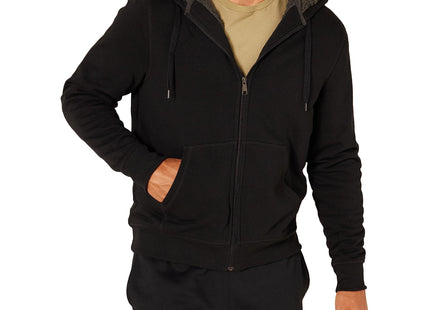Amazon Essentials Men's Sherpa Lined Full-Zip Hooded Fleece Sweatshirt, Black, X-Large