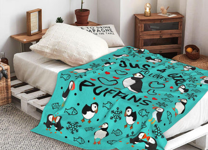 OLCT Puffin Blanket Gifts for Women Girls Kids,Puffins Stuff Bird Throw Blankets,Puffins Themed Gift for Puffin Lovers Adult 50"X40"