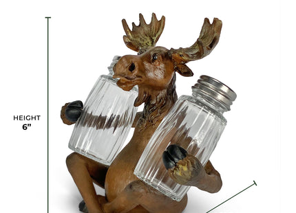 Rivers Edge Products Rivers Edge Products Moose Holding Decorative Salt and Pepper Shakers Set