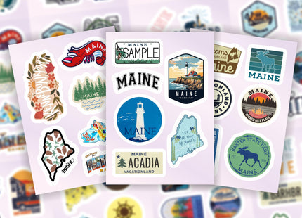 100Pcs Maine Stickers for Water Bottle and Laptop - State Souvenirs, Decorations & Gifts, Waterproof Vinyl Decals, Gifts for Women & Men