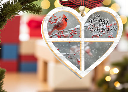 Cardinal Christmas Ornaments, Sympathy Gift for Loss of Loved One, Memorial Gifts for Loss of Mom, Dad, Grandma, Grandpa, (Cardinal Heart)