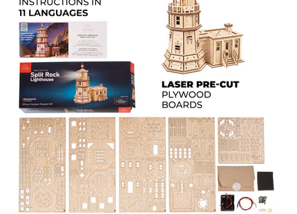 UGEARS Split Rock Lighthouse 3D Wooden Puzzles for Adults – Wooden Model