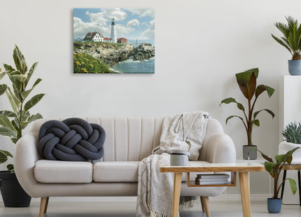 Portland Lighthouse Peninsula Scene, 24 x 30 Inch Canvas Wall Art