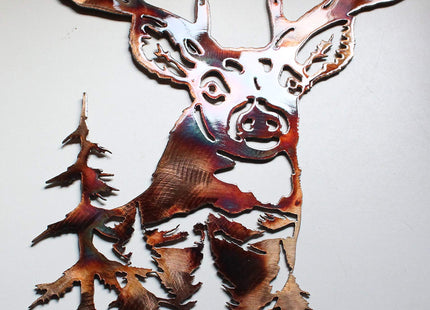Whitetail Deer Metal Wall Art 19" x 15"