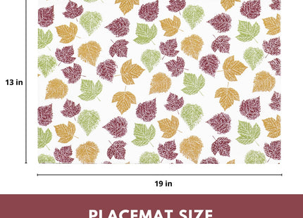 PurpleEssences Printed Placemats 13x19 in Set of 4 - Autumn Leaves
