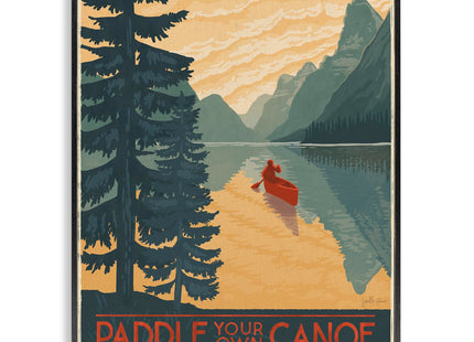 Paddle Your Own Canoe Lake Adventure, 16 x 20 Inch Framed Giclée Print