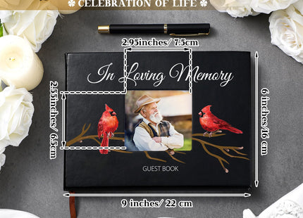 Yingzhao Memorial Funeral Guest Book with Pen Cardinal, Cardinal