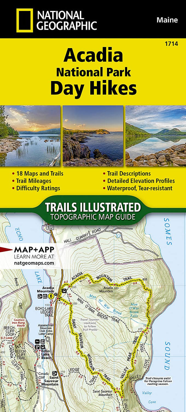Acadia National Park Day Hikes Map (National Geographic Topographic Map Guide, 1714)