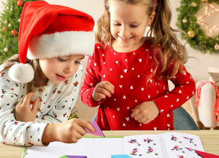 Vanmor Magnetic Tangram Puzzle for Kids – Montessori Quiet Travel Game with 368-Challenge IQ Book, Educational Magnetic Puzzle Toy for Airplanes, Car Rides, and Road Trips (Ages 4–8)