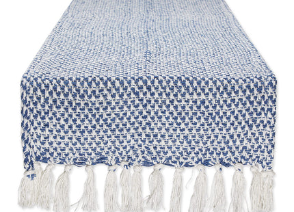 DII Woven Basics Collection 100% Cotton Knit Table Runner, 15x108, Nautical Blue