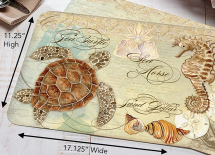 CounterArt Coastal Waterways Reversible Easy Care Placemat 4 Pack