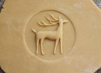 Fun Food Tools, Wood Cookie Stamp, 2.5 Inch (Reindeer CS-050)