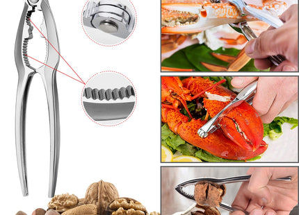 Seafood Tools Set Includes 2 Crab Crackers 2 Seafood Fork 2 Lobster Crackers 2 Seafood Scissors -Nutcracker Set（9 Piece ）