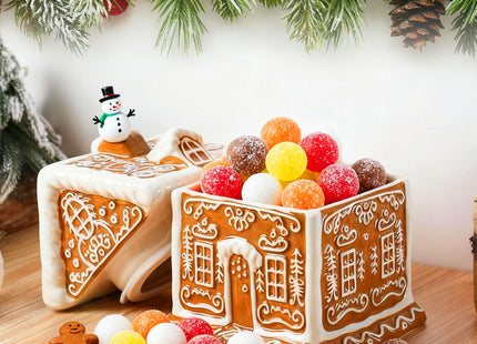 Chunful Christmas Gingerbread House Cookie Jar with Lid, 9.25 Inch