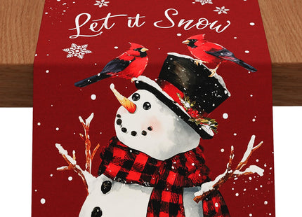 CHAMBERY Table Runner for Christmas Decorations with Snowman Snowflakes