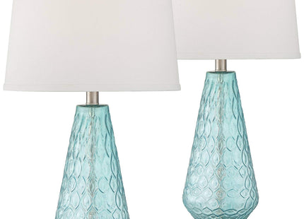Dylan 27 1/2" Tall Table Lamps Set of 2 Blue Glass Coastal