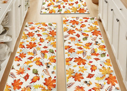 SHACOS Fall Kitchen Rug Sets of 3 Maple Leaves Acorn Nuts