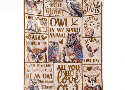 Owl Gifts for Women/Men, Blanket for Owl Lovers, 50" x 65" Inch - Quote
