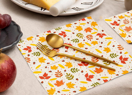 100 PCS Fall Cocktail Napkins, 3-Ply Maple Leaf Acorn Paper Napkins